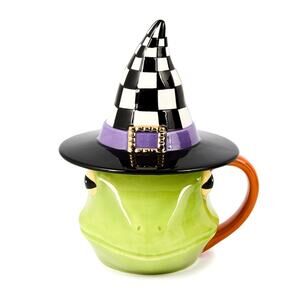 NEW Mackenzie-Childs Halloween Fergal Ceramic Lidded Mug